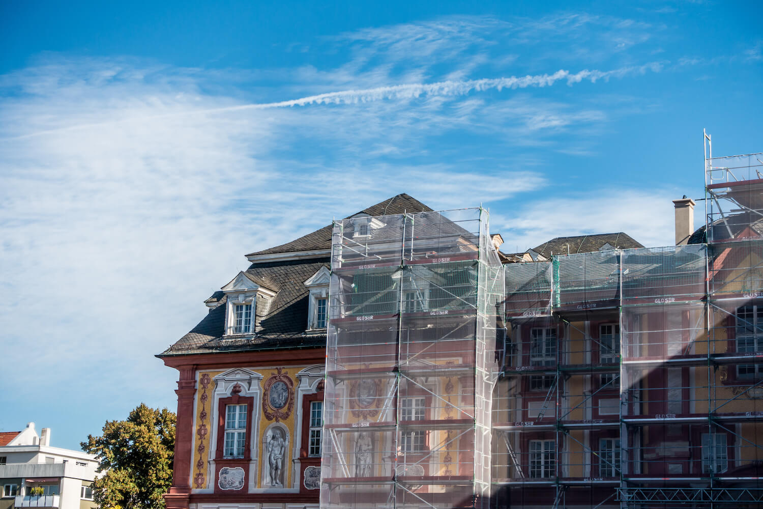 chateau-renovation-facade-echafaudage